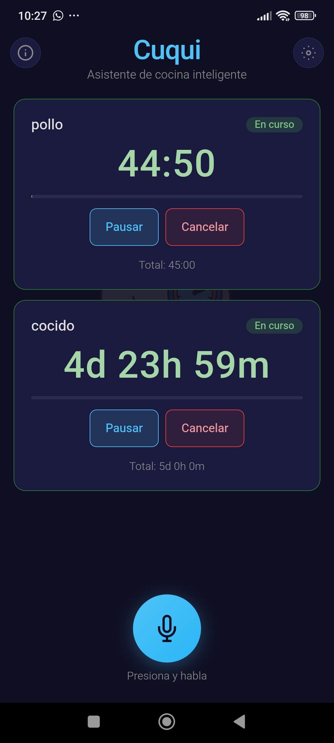 Cuqui voice command demo